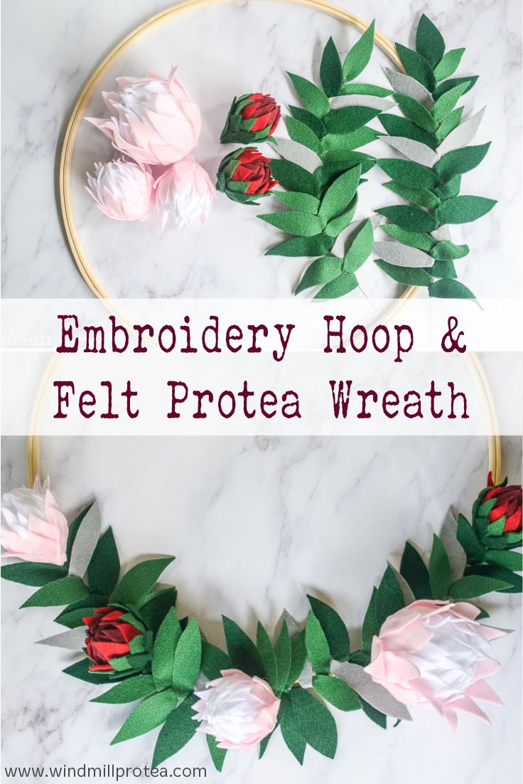 DIY Felt Protea Wreath | www.windmillprotea.com