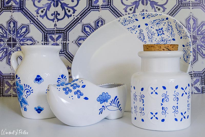 DIY Painted Blue and White Porcelain After | www.windmillprotea.com
